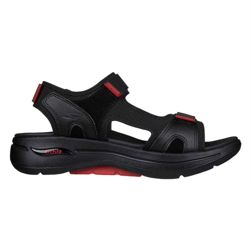 Skechers Mens Arch Fit Flat Sandals / Black/Red